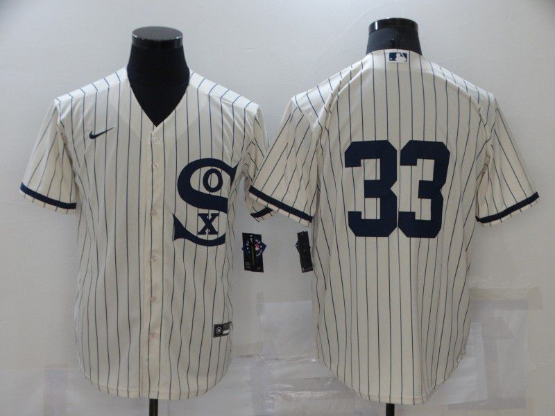 Men Chicago White Sox #33 No Name Cream stripe Dream version Game Nike 2021 MLB Jersey